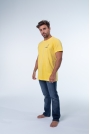 CAMISETAS MASCULINAS BONES COLLECTION AMARELO ESCURO GARRAFA