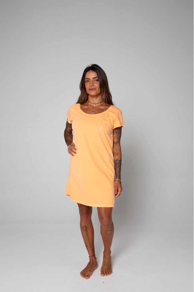 VESTIDO FEMININO LARANJA NEON